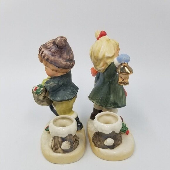 Vintage Napcoware Candle Holders Christmas Carolers Boy Girl Winter Lot 2 - Picture 2 of 7